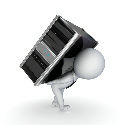 3d man carrying server